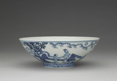 图片[2]-Bowl with underglaze-blue illustration of court ladies in a garden setting, Hsuan-te reign (1426-1435), Ming dynasty-China Archive